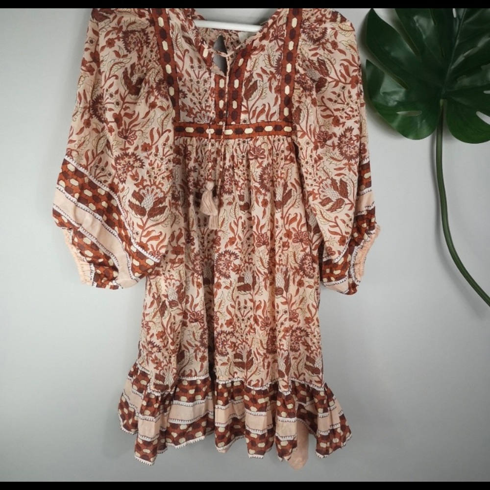Cleobella puff sleeve boho dress